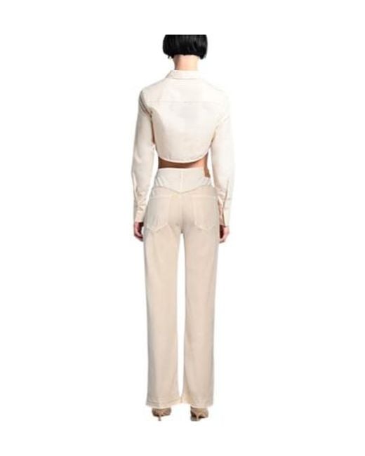 Isabel Marant Natural High-Waisted Straight-Leg Jeans