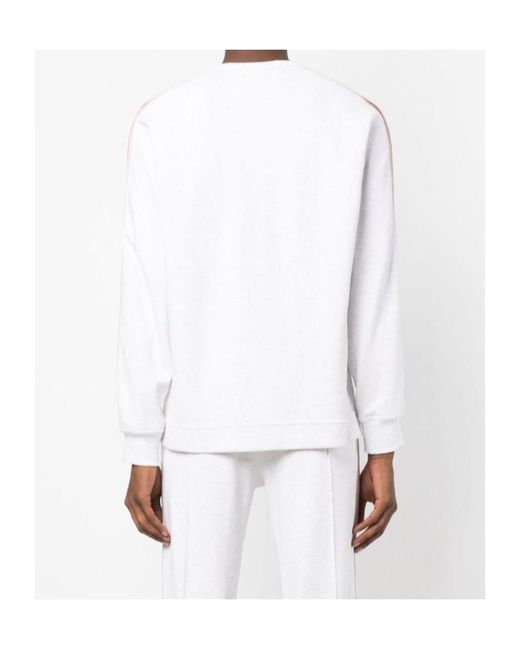 Brunello Cucinelli White Logo-Embroidered Sweatshirt for men