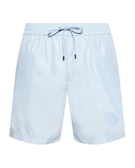Dolce & Gabbana Blue Elastic Waist Swim Shorts for men