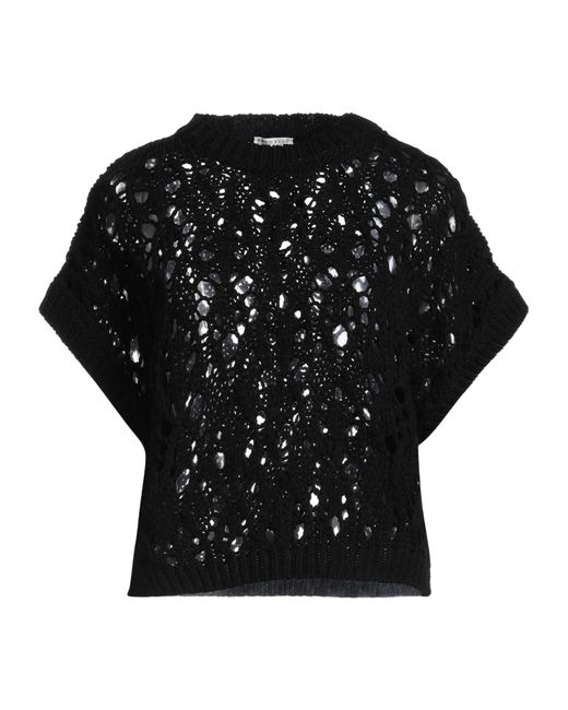 Brunello Cucinelli Black Openwork Knit Top