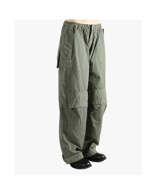 Alexander Wang Green Mid-Rise Drawstring Cargo Pants
