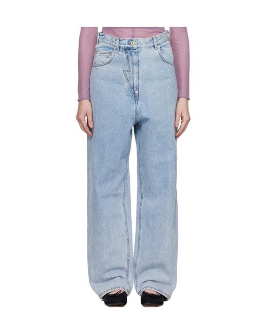 Pushbutton Blue Cutout Jeans