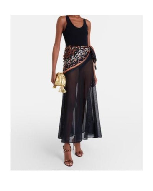 Zimmermann Black Aster Scarf-Detail Maxi Dress