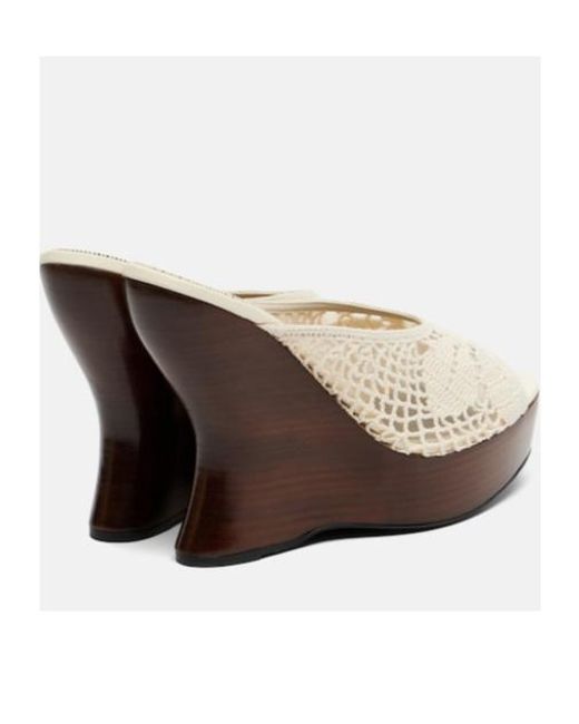 Magda Butrym White 115Mm Crochet Wedge Mules