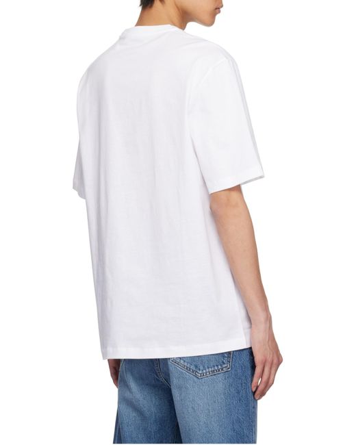 Versace White Logo-Printed Crewneck T-Shirt for men