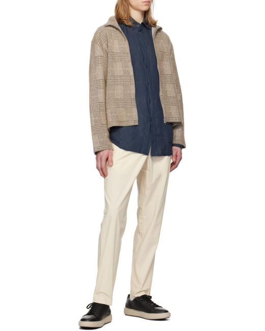Barena Blue Linen Shirt for men