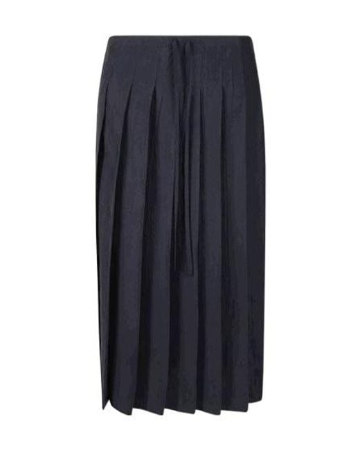 Prada Blue Drawstring Pleated Skirt