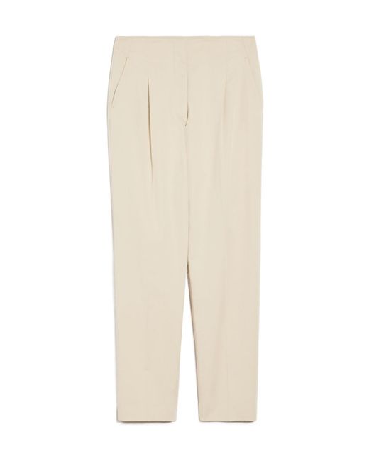 Max Mara Natural Logo Patch Straight Leg Pants