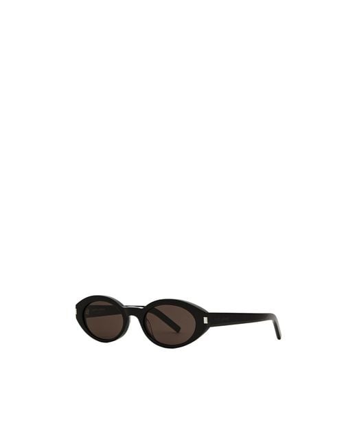 Saint Laurent White Elliptical Frame Sunglasses