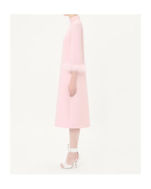 Valentino Pink Crepe Couture Dress With Feathers