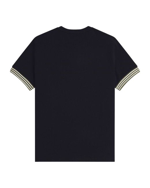Fred Perry Black Cotton Shortsleeve Tshirt for men