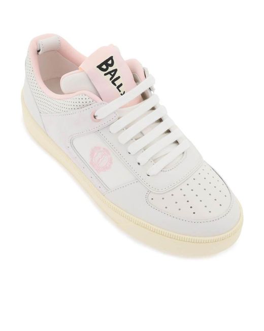 Bally White Round Head Fastened With Low-Top Casual Sneakers