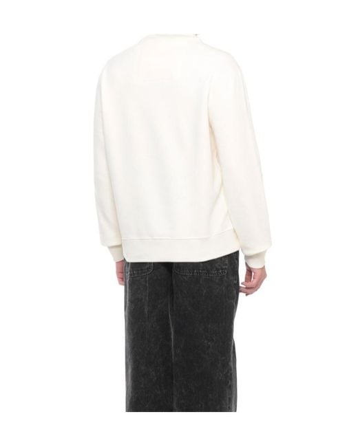 Lanvin White Logo Embroidered Crewneck Sweatshirt for men