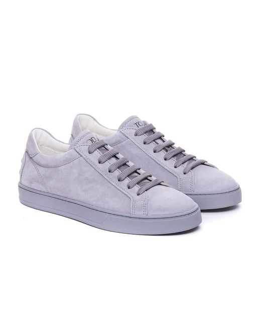 Tod's Purple Logo Printed Round Toe Sneakers for men
