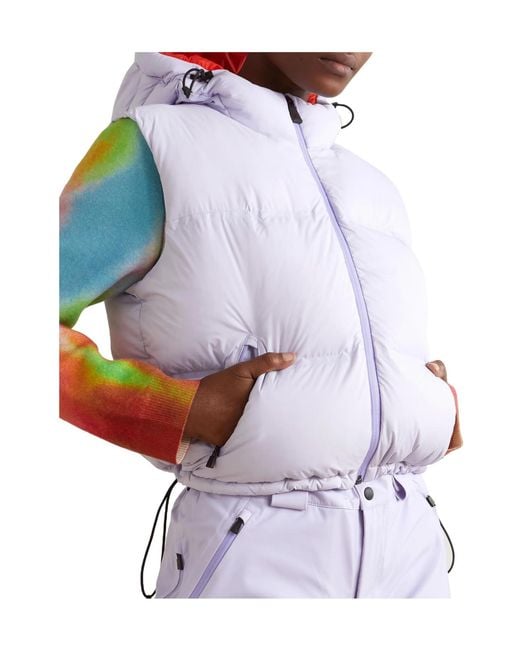 Aztech Mountain Multicolor Snowbird Hooded Quilted Shell Down Gilet