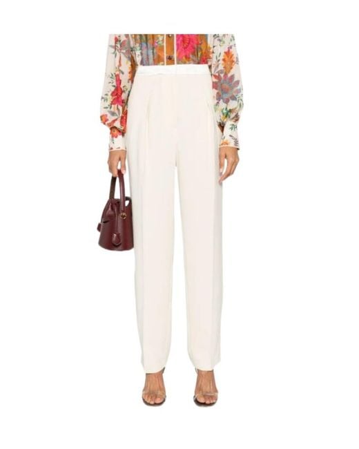 Forte_forte White Pleat-Detail High-Waist Trousers