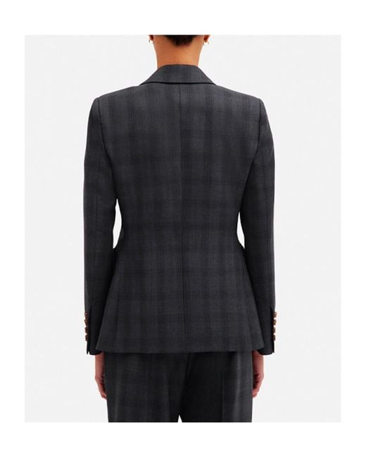 Blazé Milano Black Charmer Double-Breasted Checked Blazer