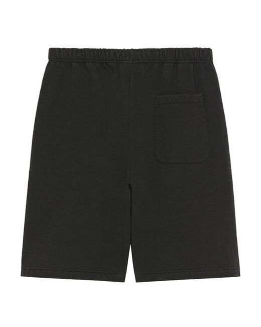 KENZO Black Logo-Patch Mid-Rise Shorts for men