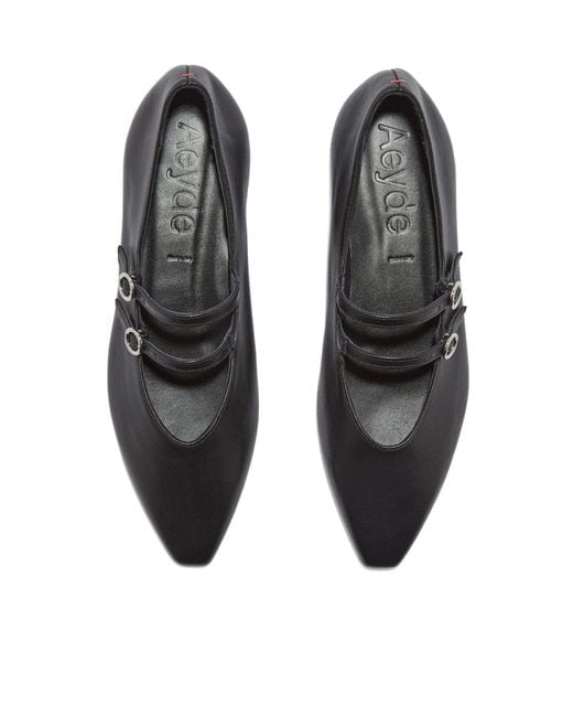 Aeyde Black Minimalist Flat Shoes