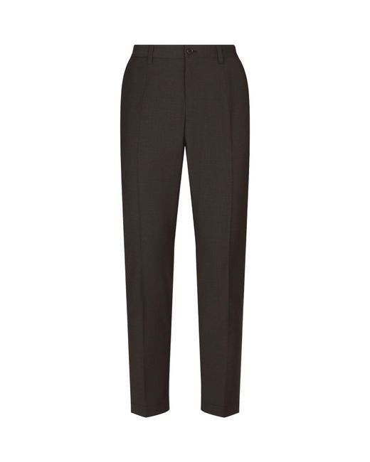 Dolce & Gabbana Black Dg Essentials Logo-Embroidered Trousers for men
