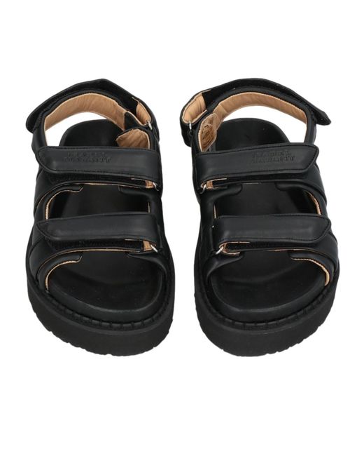 Isabel Marant Black Minimalist Leather Sandals