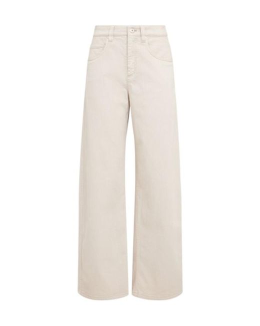Brunello Cucinelli White Denim Wide Leg Jeans