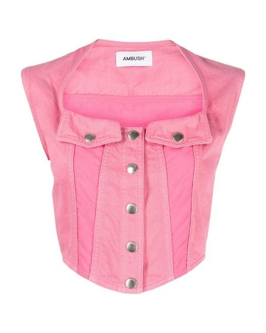 Ambush Pink Denim Top