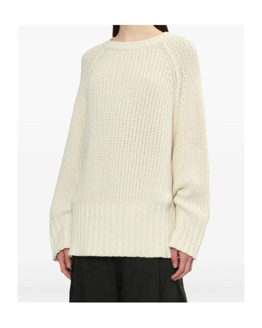 Low Classic White Ribbed Sweater