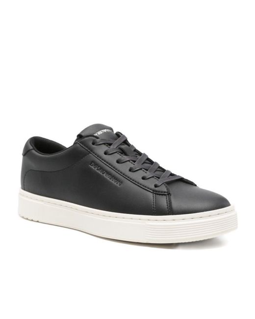 Emporio Armani Black Lace-Up Sneakers for men