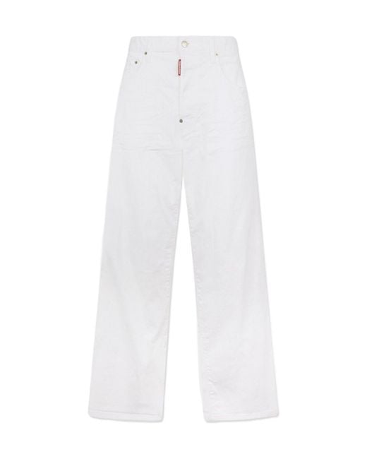 DSquared² White Wide-Leg Denim Jeans for men