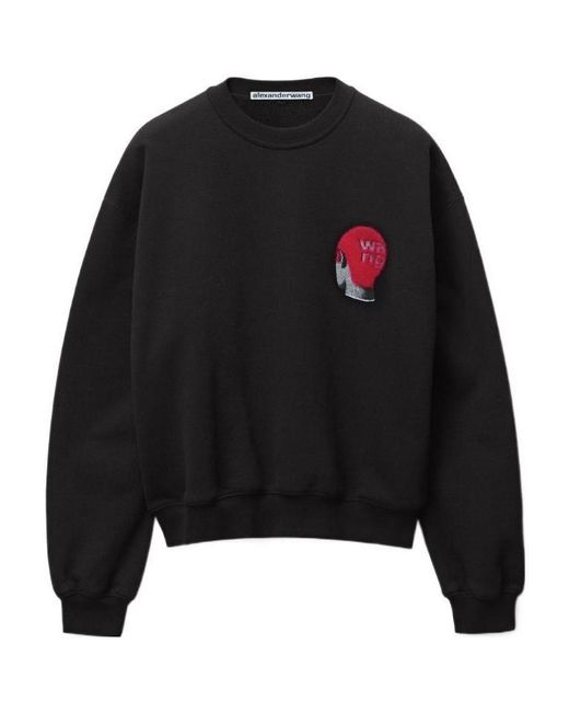 Alexander Wang Black Buzz-Cut Logo Sweatshirt