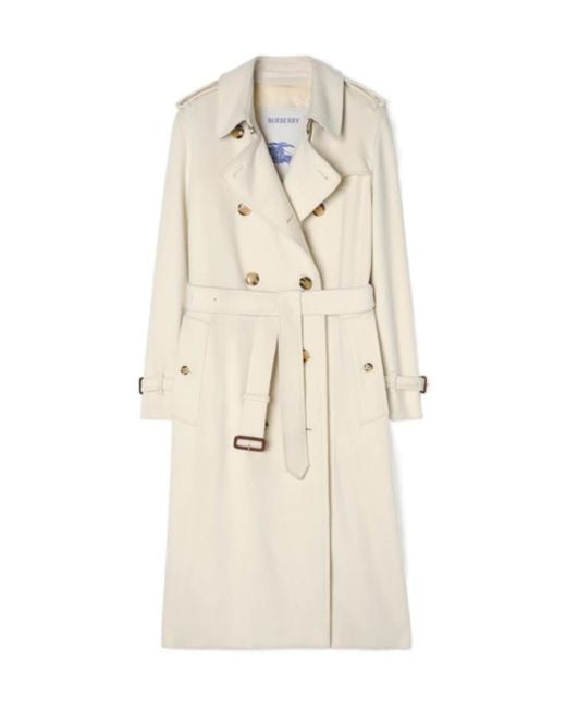 Burberry Natural Long Cashmere Kensington Trench Coat