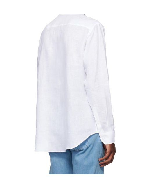 Giorgio Armani White Regular Fit Linen Shirt for men