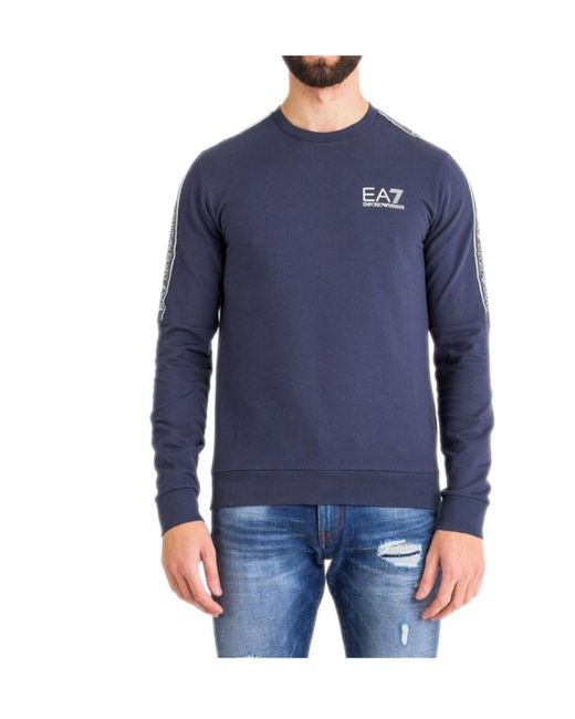 Emporio Armani Blue Round-Necked Sweater for men