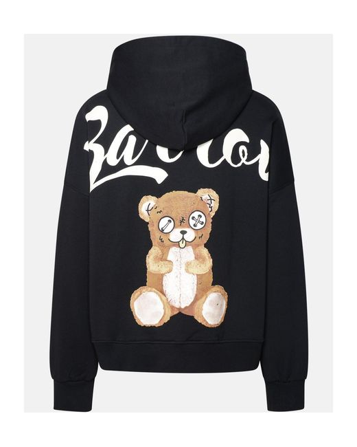 Barrow Blue Logo-Print Drop Shoulder Hoodie for men