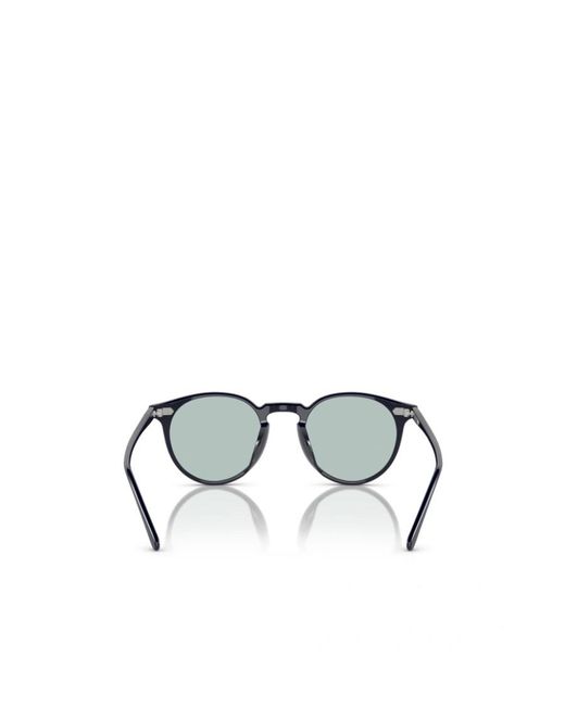 Oliver Peoples Metallic Geometric Frame Round Sunglasses for men