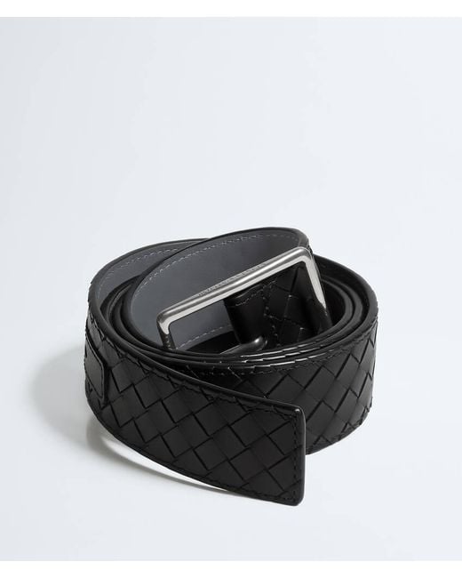 Bottega Veneta Black Intrecciato Piccolo Belt for men