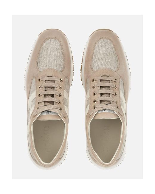 Hogan White Interactive Lace-Up Sneakers