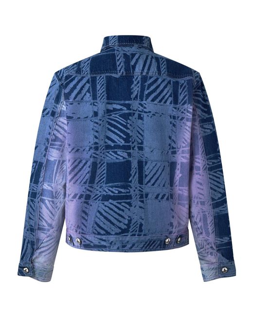 Vivienne Westwood Blue Stand-Collar Full-Print Textured Zip Jacket for men