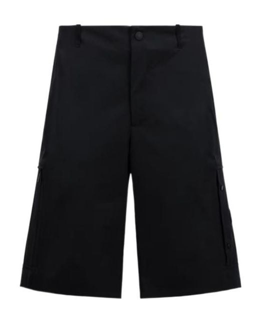 Moncler Black Nylon Cotton Shorts for men