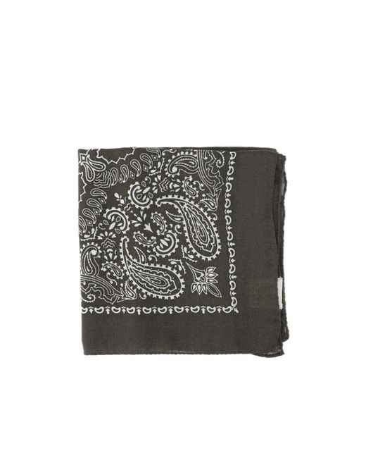 Destin Black Patterned Square Scarf for men