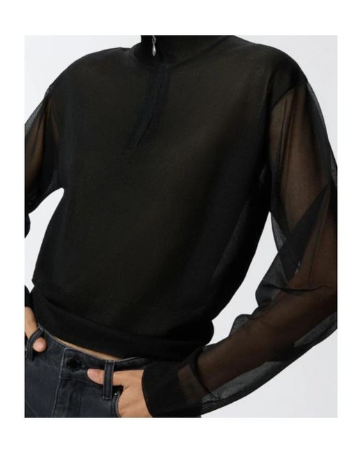 Pinko Black X Patrick Mcdowell Half-Zip Blouse