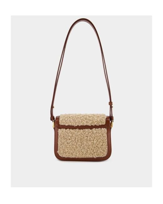A.P.C. White Grace Foldover Top Small Crossbody Bag