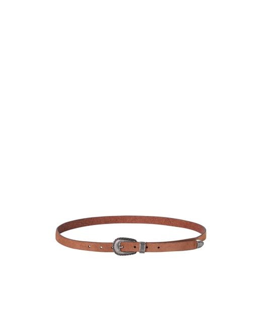 Brunello Cucinelli White Reversed Tip Calf Leather Belt for men