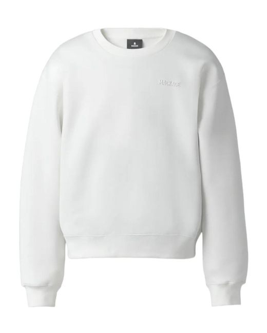 Mackage White Julian Crew-Neck Sweatshirt for men