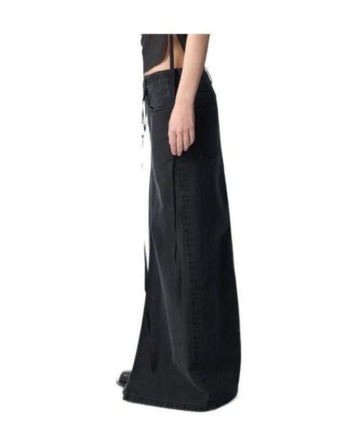 Ann Demeulemeester Black Silya Long Asymmetric Denim Skirt