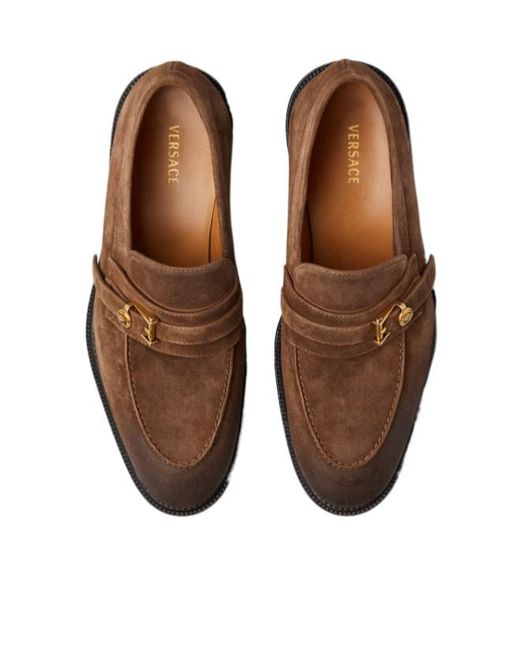 Versace Brown Primo Crosta Loafers for men