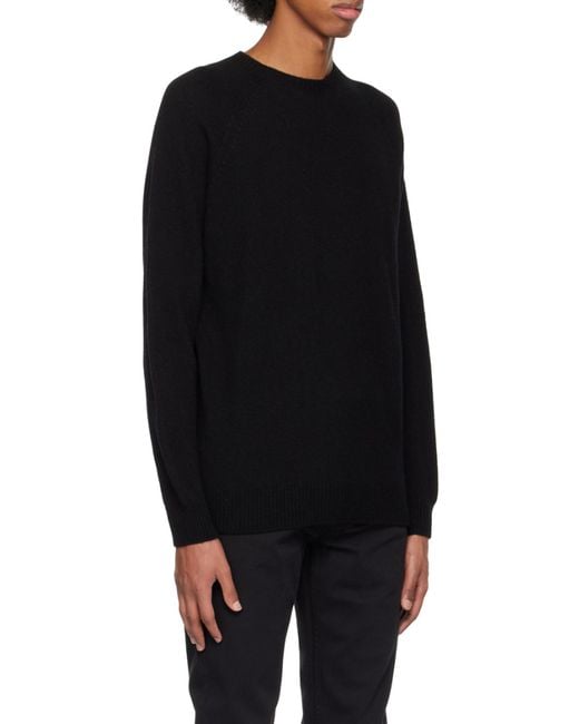 Sunspel Black Crew-Neck Sweater for men