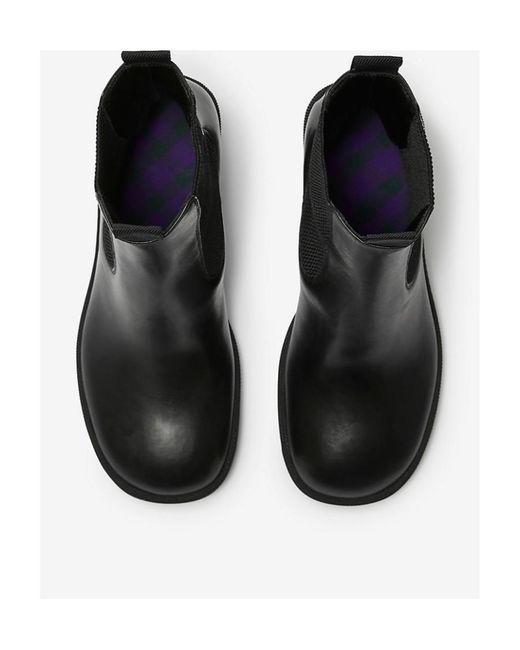 Burberry Black Elasticated-Panelled Slip-On Boots