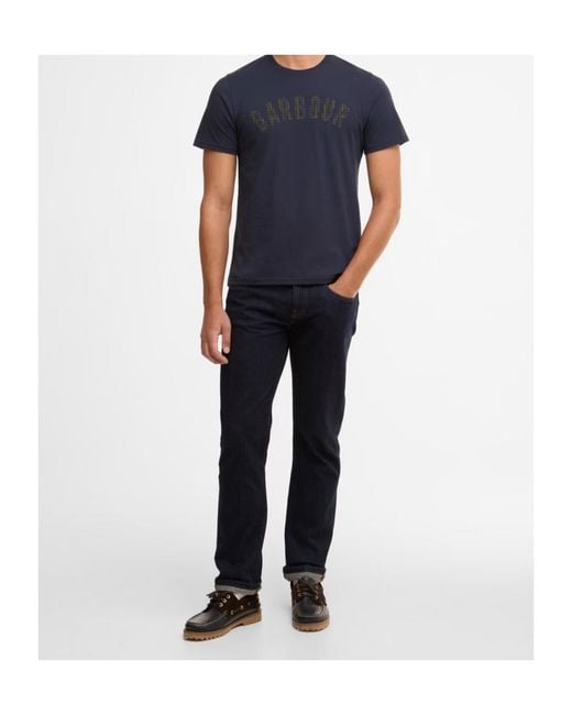 Barbour Blue Logo Short-Sleeved T-Shirt for men